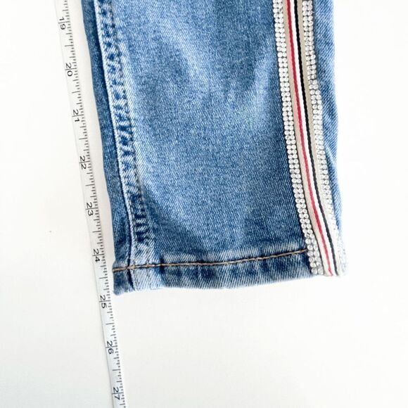 Topshop Womens Denim Jeans Moto Jamie Skinny Side Stripes Blue Wash Size 28 - Picture 11 of 11